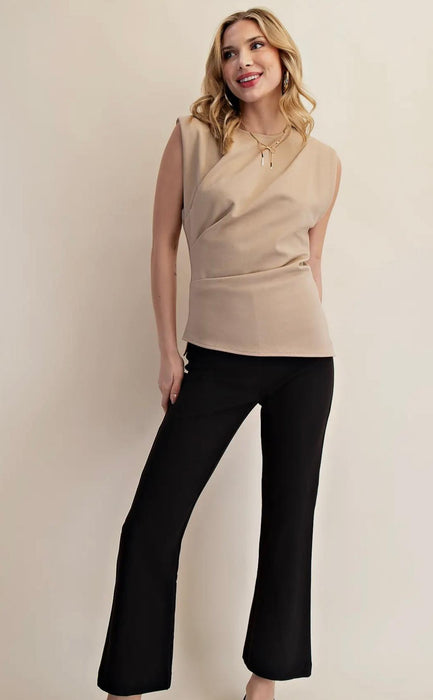 Asymmetrical Hem Pleated Top