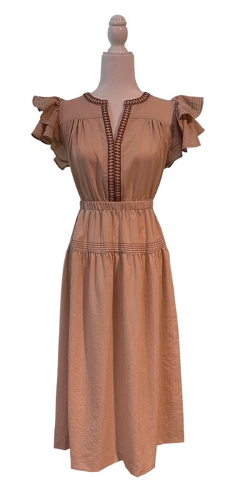 Cafe Contrast Trim Midi Dress