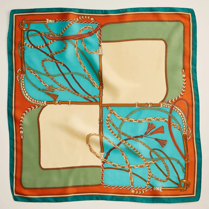 Equestrian Print Square Scarf