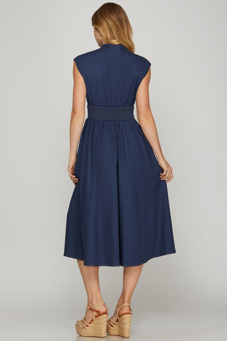 The Calista Drop Shoulder Denim Dress