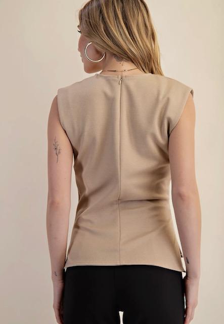 Asymmetrical Hem Pleated Top