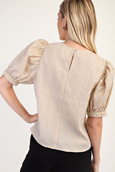 Textured Puff Sleeve Top