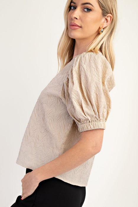 Textured Puff Sleeve Top