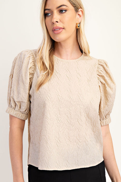 Textured Puff Sleeve Top