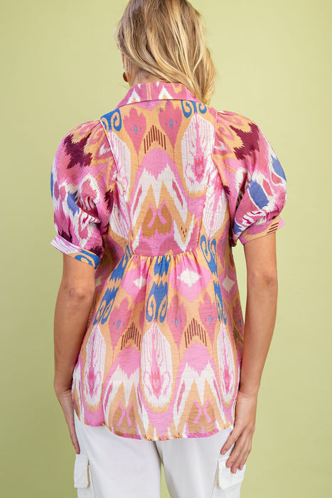 The Michelle Abstract Print Top