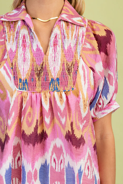 The Michelle Abstract Print Top
