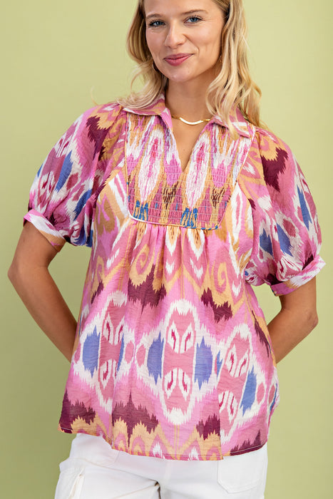 The Michelle Abstract Print Top