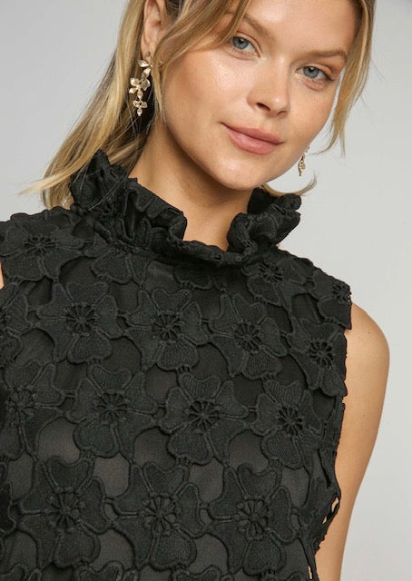 Floral Lace Bow Back Top