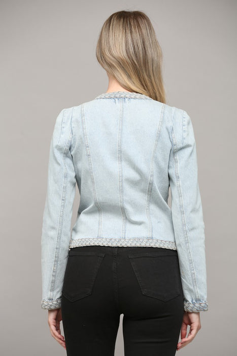 The Cassie Braid Trim Denim Jacket