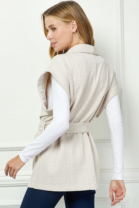 The Amanda Short Sleeve Textured Vest Jacket