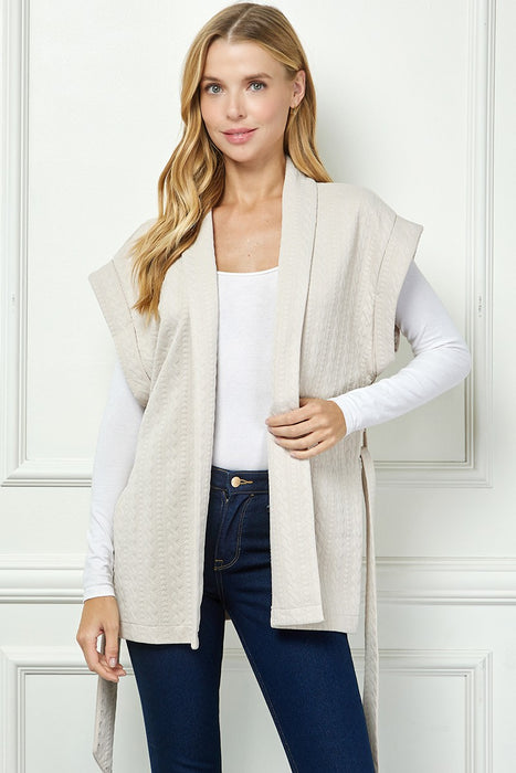 The Amanda Short Sleeve Textured Vest Jacket