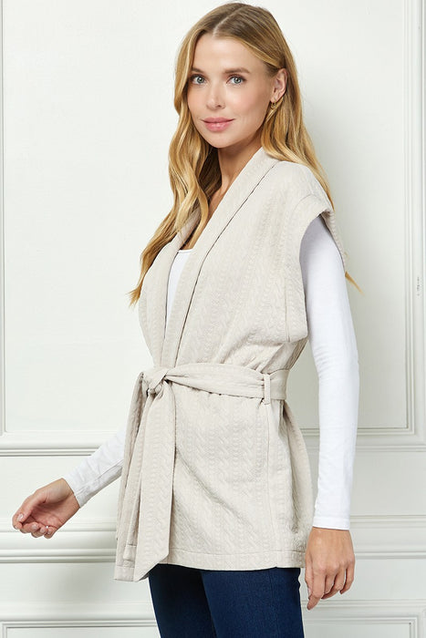 The Amanda Short Sleeve Textured Vest Jacket