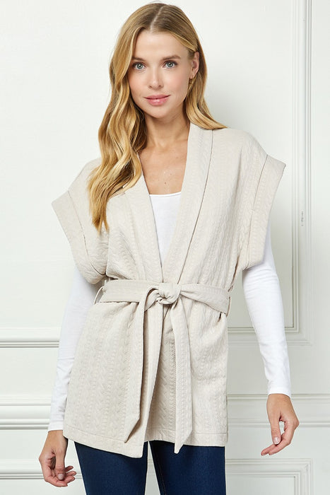 The Amanda Short Sleeve Textured Vest Jacket