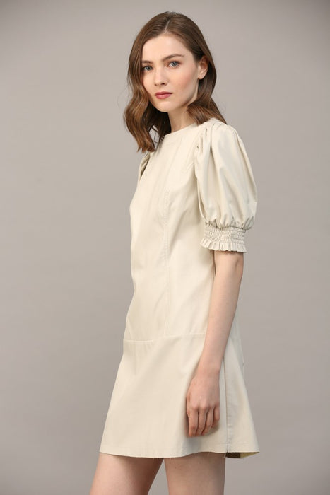 The Sydney Puff Sleeve Faux Leather Dress