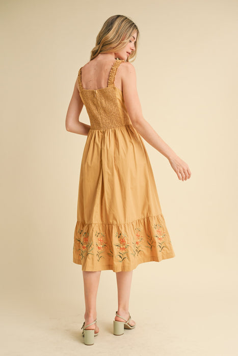 Floral Embroidered Midi Dress