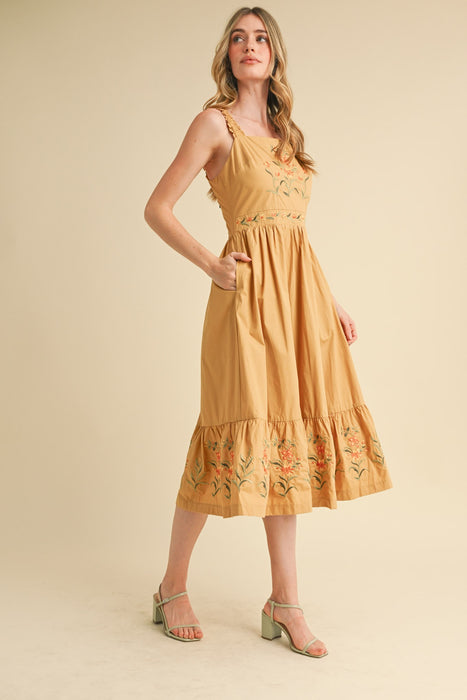 Floral Embroidered Midi Dress