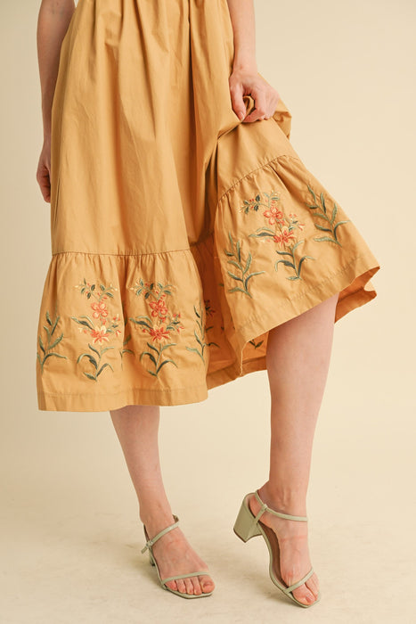 Floral Embroidered Midi Dress