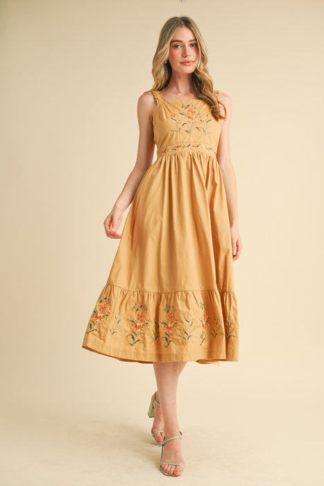 Floral Embroidered Midi Dress