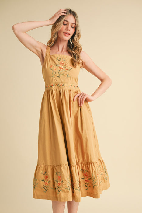 Floral Embroidered Midi Dress