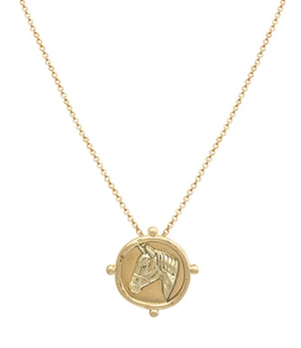 Vintage Inspired Gold Horse Necklace
