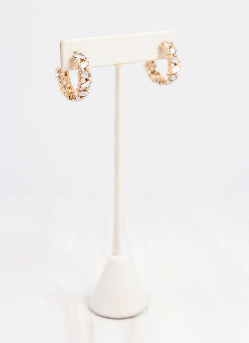 Pearl CZ Hoop Earring