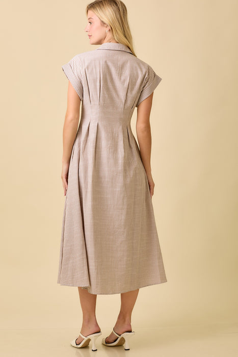 The Bridgette Pleat Waist Shirt Dress