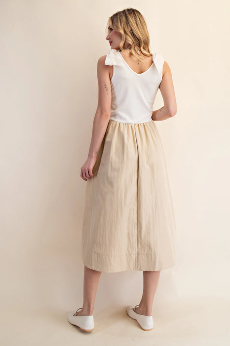 Mixed Media Midi Dress
