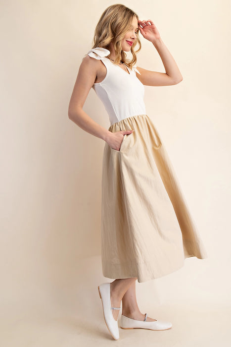 Mixed Media Midi Dress
