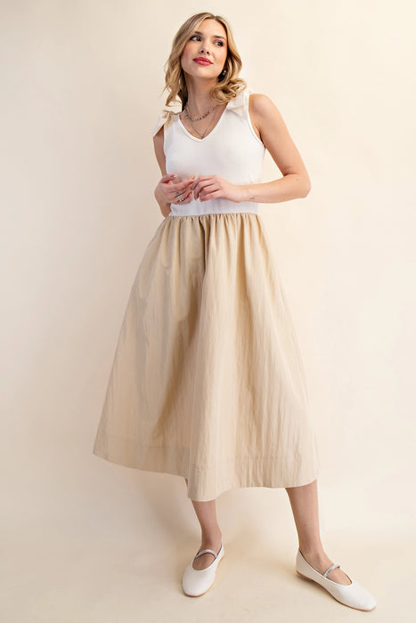 Mixed Media Midi Dress