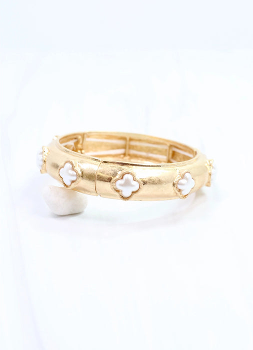 Puffed Clover Stretch Bracelet