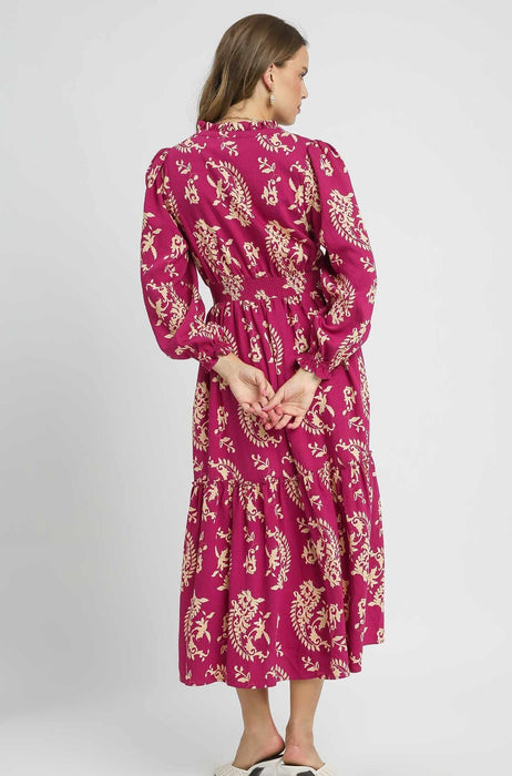 Paisley Print Midi Dress