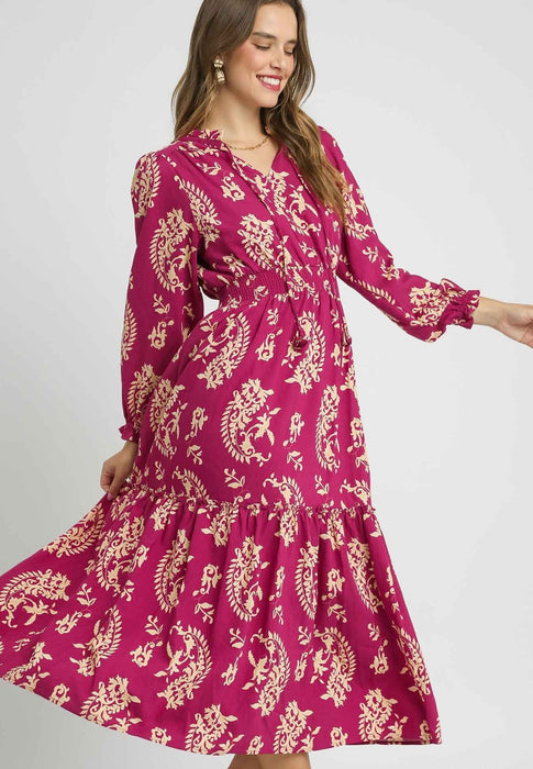Paisley Print Midi Dress
