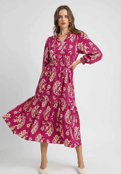 Paisley Print Midi Dress