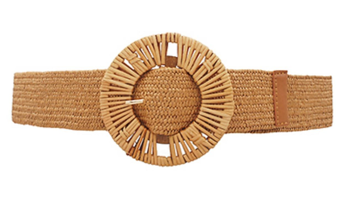 Wicker Buckle Woven Stretch Belt